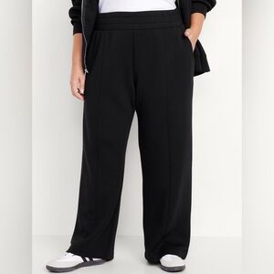 NWT! Black High-Waisted Bounce Fleece Wide-Leg Pants - Size 2X💙